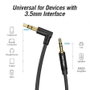 CABLE AUDIO ESTEREO ACODADO JACK 3.5/M JACK 3.5/M 1 M NEGRO VENTION